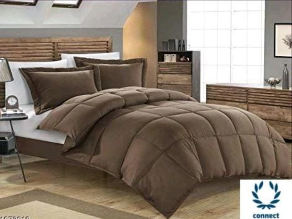 Elegant 200 GSM Microfibre Comforter Double Bed for Winter | Luxurious Quilt Blanket Double Bed | Soft Microfiber Qulits AC Comforters | Size 100X90Inch Brown     - Free Size, Brown, Cotton, pack of` 1